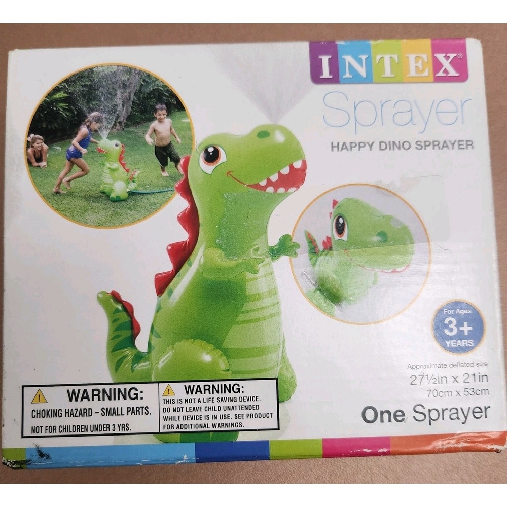 Rare HTF INTEX 56598EP Happy Dino Sprayer Inflatable Summer Sprinkler  27" x 21"